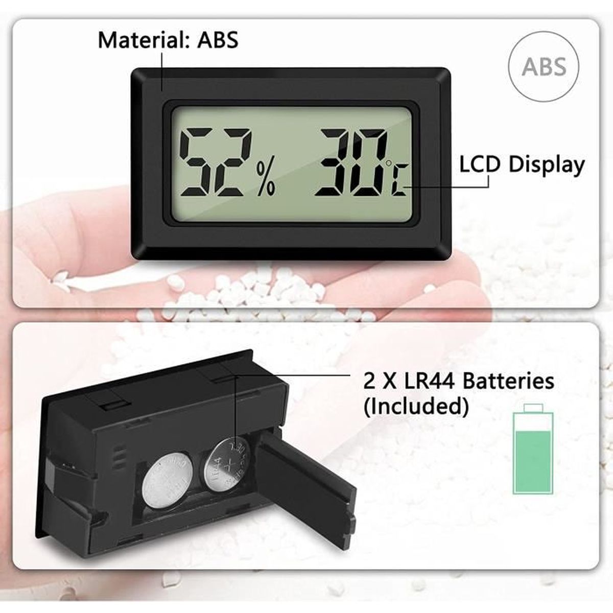 Mini Digital LCD thermomètre hygromètre Humidité INDOO mètres Temper b5j7 