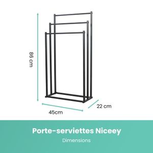 Generic Porte-serviettes sur pied à 4 niveaux - Noir - Fer - Revêtement