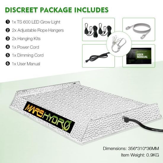Mars Hydro Ts 600w Led Donne Les Lumieres Avec Spectre Plet Pour Les Plantes D Interieur Hydroponique Utilise Pour Veg Et Fleur Cdiscount Jardin