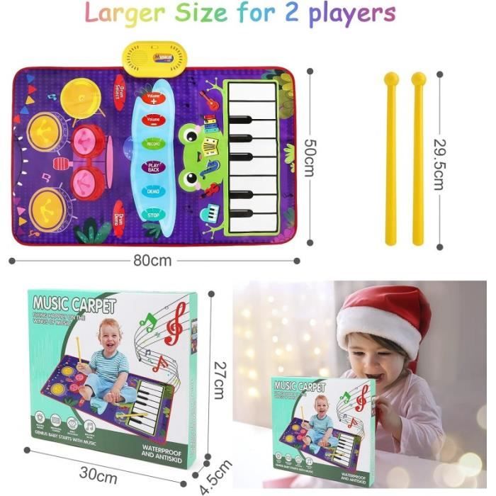 Tapis de Piano Musical pour enfants, 110x36cm, clavier de sol