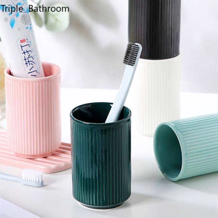 (A5)Gobelet de bain de dents en céramique pour Couples, gobelet nordique en  céramique, tasse d'eau, porte-brosse à dents de voyage