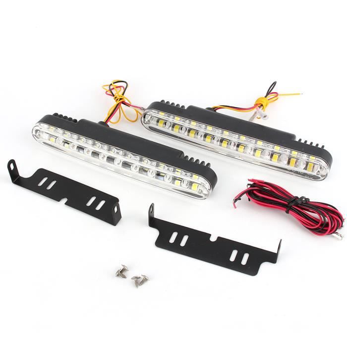 Feux Diurnes LED Dimmable 2x30 - Clignotants Blancs/Jaunes 12V - Haute Visibilité Universelle