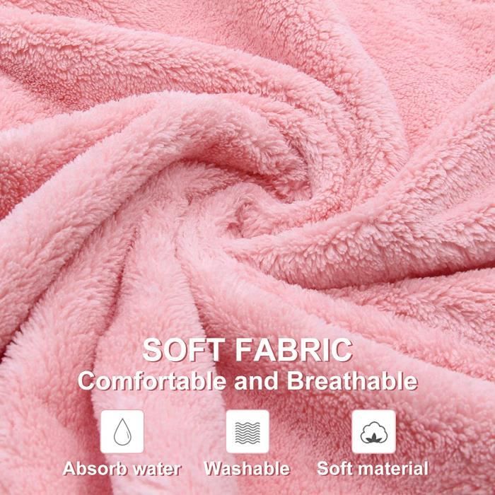 2 Serviettes Turban Microfibre Pour Cheveux - Séchage Rapide, Imprimé Sirène, Avec Bouton - Enfant Et Femme
