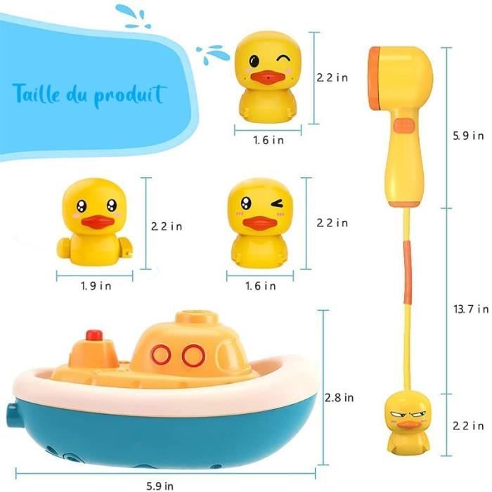 Jouet De Bain Tortue Et Canard – Mécanisme à Remonter – 4 Pièces Flottantes – Sans Piles – Dès 1 An – Heure Du Bain Fun