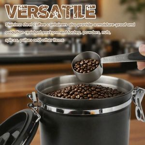 Lot De 2 Boîtes à Café Hermétiques 800ml - Couvercle Sous Vide - Pour Café, Thé, Cacao - BORDEAG