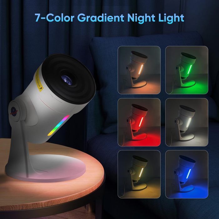 Projecteur Galaxy 4K Avec 10 Diapositives Spatiales - Minuterie, Rotation, Veilleuse Ou Bruit Blanc - Pour Chambre, Cinéma Maison