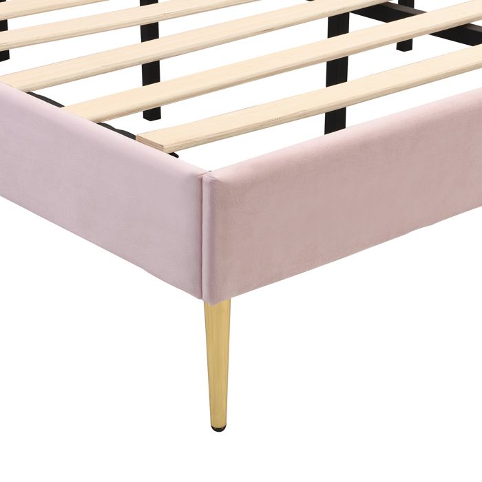 Lit double en velours gris 180 x 200 cm - Dubaï - Lits coffres et lits