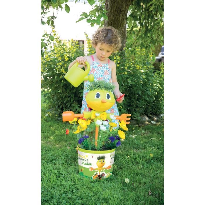 Smoby Silence Ça Pousse - Brouette De Jardin Garnie + Accessoires - Jouet Jardinage Enfant Dès 3 Ans - 4 Tuteurs, 3 Pots, Pelle Râteau, Arrosoir + Livret Explicatif