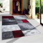 Tapis Design Moderne Salon Contours Coupe Karting Modèle Noir Gris Rouge 200x290 Cm