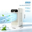 Climatiseur portable - 2 vitesses+brumisation - Silencieux - 3000mAh - Refroidisseur d'air portable -500ML air conditioner portable