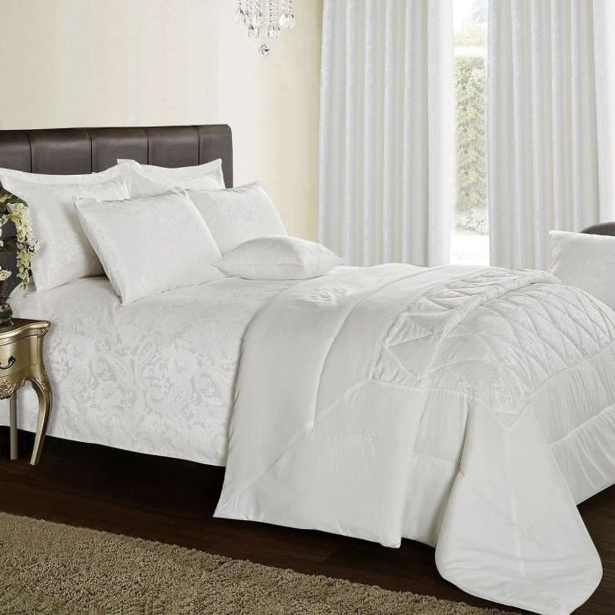 Imperial Rooms Matelassé lit jeter sur couvrelits 3 pièces couette ensemble avec des oreillers