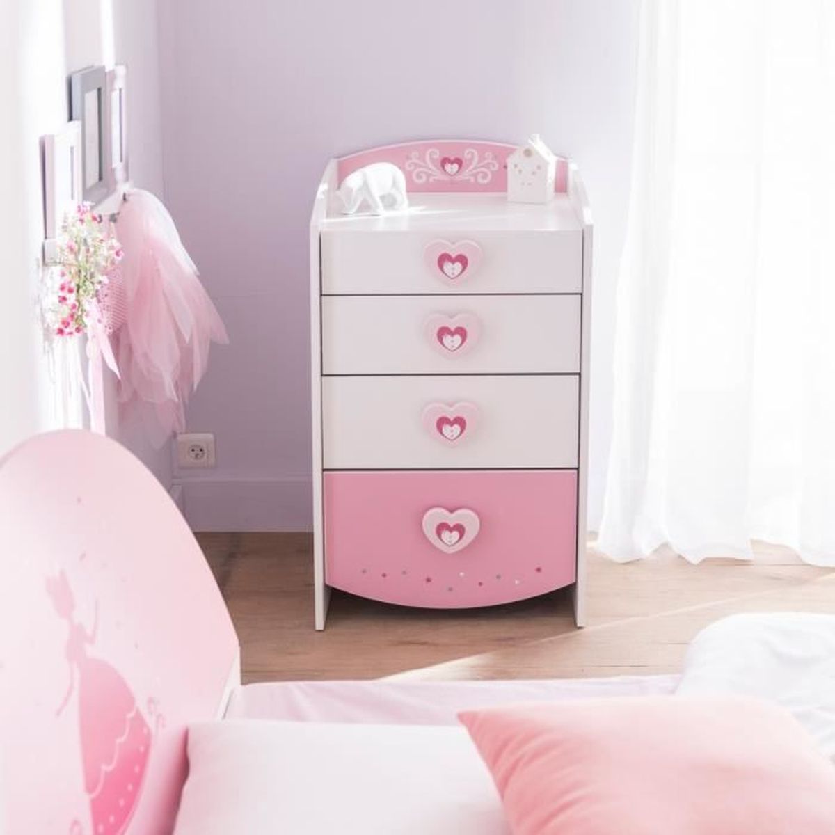 Commode Feerie Rose Et Blanc Perle Co125 Achat Vente Commode De Chambre Commode Feerie Rose Et Blanc Soldes Sur Cdiscount Des Le 20 Janvier Cdiscount