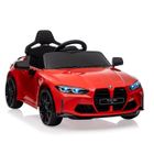 BALOVEBY Voiture Électrique Enfant 12V Rouge Sous Licence BMW M4 avec Télécommandé, Vitesses 3 Km/h, LED et Musique pour Enfants 3-8 An
