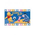 DEZENCO Tapis moderne - 50x80 cm - WINNIE L'OURSON LEARN AND PLAY Bleu - Polyamide- Lavable 30° - UN AMOUR DE TAPIS
