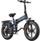 velo electrique pliable ENGWE ENGINE Pro 2.0 Autonomie 110km Batterie 52V16Ah Tout suspendu Pneus snow 20 pouces VTT Fat bike bleu