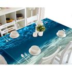 MOUTON MAISON DECO Nappe de table Motif Paysage de la mer océan blue 3D effect imperméable et antipoussière 140 x 200cm