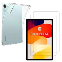 Film de protection d'écran - Xiaomi - Redmi Pad SE - Coque silicone souple - 2 Verres Trempé - Transparent