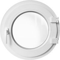 Fenêtre ronde à la française droit 550 mm PVC blanc oeil de boeuf
