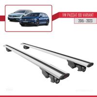 Pour VW Passat B8 Variant 2015-2023 HOOK Barres de Toit Railing Porte-Bagages de voiture Avec verrouillable Alu Gris