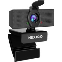 Webcam NexiGo N60 1080P, Full HD avec Microphone, Champ de Vision Ajustable, Zoom, Logiciel de contrôle et de Protection de la Vie