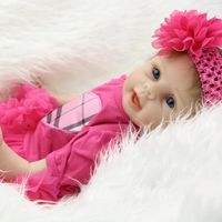 Poupée bébé en silicone Reborn de 22 pouces OLALI - Fille - Rose - Douce et réaliste