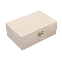 Boîte en bois rectangulaire avec fermoir - 15 x 10 x 5.5 cm