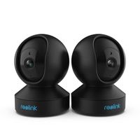 Reolink Caméra Surveillance Série E1 P61 4MP 2,4-5GHz WiFi Interieure,Pan&Tilt,Détection Mouvement Bébé,Vision Nocturne,Noir,2PCS