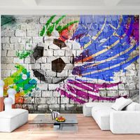 Runa art Papier Peint Intissé Tapisserie Football Graffiti 352x250 cm (8,8 M2) - 8 Bandes Faciles à Coller 9021011b