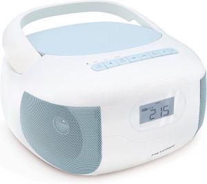 BALADEUR CD - CASSETTE Bleu Lecteur CD Radio Portable Bluetooth Céleste, 