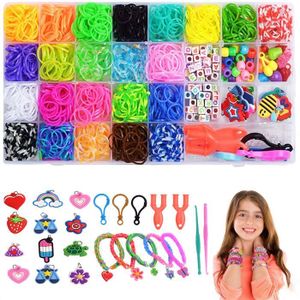 Kit Metier A Tisser Loom Bands Bracelet+ 600 Elastiques Rainbow Diy