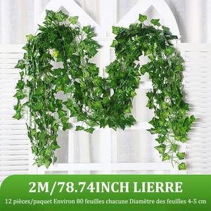 FLEUR ARTIFICIELLE 12PCS 2m Artificiel Lierre Guirlande,Plante Artifi