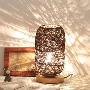 LAMPE A POSER Lampe de table en rotin en ficelle de bois massif 