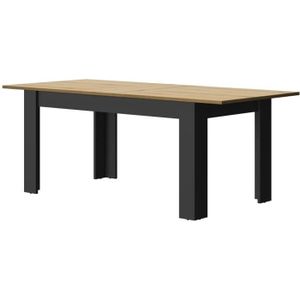 TABLE À MANGER SEULE Table à manger pour 4 à 8 personnes - Rectangulaire + allonge - Style industriel - MANCHESTER - L 160-200 x P 90 x H 77 cm