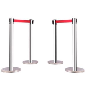 Poteau De Soutien Ajustable Lot De 4 Poteau De Guidage Barrieres De Securite En Acier