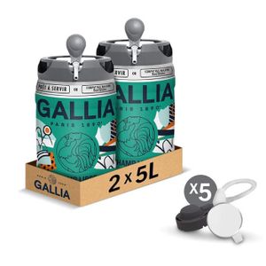 BIERE Pack de 2 fûts 5L Gallia Champ libre 5,8° - Bières pression à domicile - 5 tubes inclus