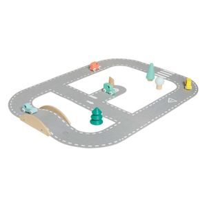 Circuit de voitures pour enfant, caoutchouc et bois d'hévéa, 3+
