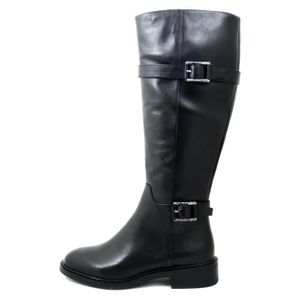 Bottes Mi-mollet Femme Cuir Daim Noir - Taille 6 - Doublure Fausse Fourrure - Target