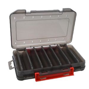 BOITE DE PÊCHE Lure Tackle Box Stagon de pêche en plastique imperméable Double face 14 compartiments pour l'organisation gris