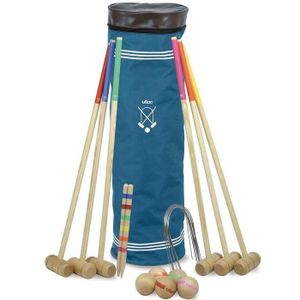 vidaXL Set de croquet de jardin en bois 4 joueur pour famille adultes enfants 