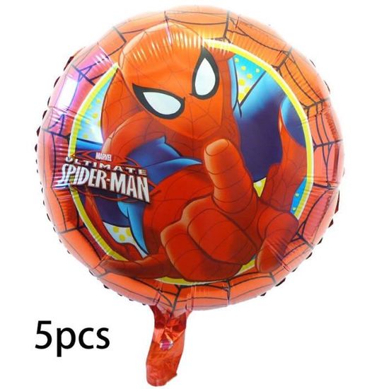Ballons Anniversaire Spider & Numéro 7 - 10 Pièces Aluminium/Latex, Pour Fête 7 Ans