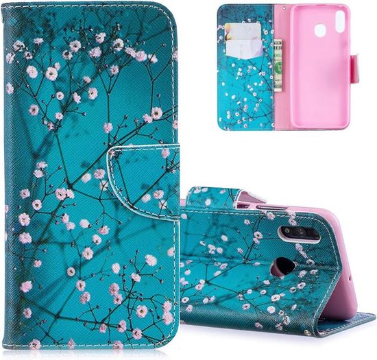 Coque Portefeuille Flip Cover Pour Gigaset GS290 - Motif Fleur/smile - Cuir Artificiel Rouge - Livraison D'Allemagne