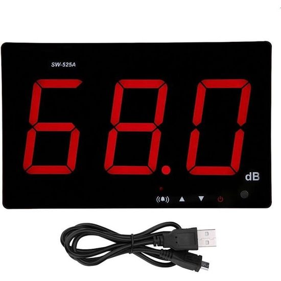 Sonomètre Numérique Portable 30-130 DB – Mesure Précise Bruit + Température, Écran LCD Rétroéclairé