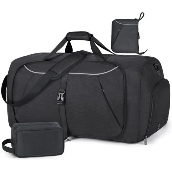 Sac de voyage pliable imperméable de grande capacité pour homme et femme (M, L, rouge, bleu), Noir et rouge, Voyage Sac de voyage pliable imperméable de grande capacité pour homme et femme (M, L, rouge, bleu), Noir et rouge, Voyage