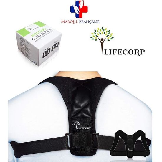 Correcteur de posture Dos Rglable par LIFECORP Orthse de maintien pour Colonne Vertbrale cyphose paules avachies douleurs thora Cdiscount Auto