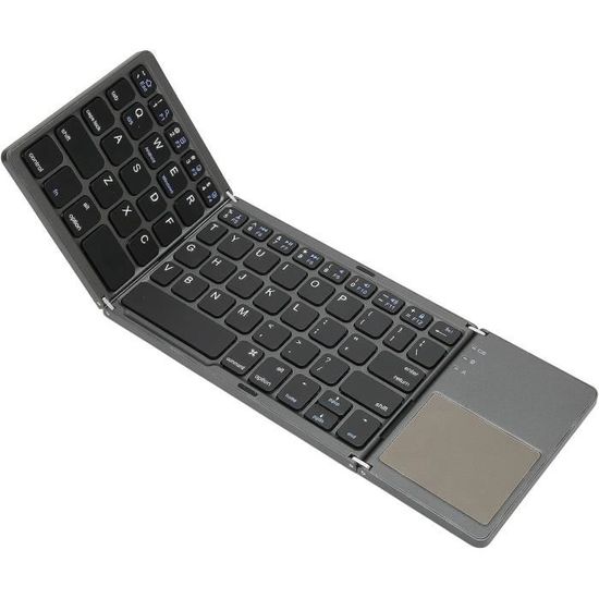 Clavier Bluetooth Pliable AZERTY Portable avec Pavé Tactile pour Voyage