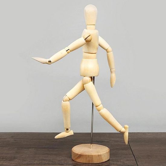 Main Articulée En Bois Pour Artistes - Modèle Réaliste 25x8x5 Cm - Doigts Mobiles - Aide Au Dessin Et Peinture
