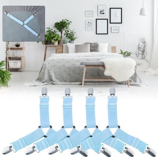 Sangles De Drap Réglables Avec Clips | Tendeur élastique Pour Housse De Matelas | Lot De 6 Pour Lit Plat Ou Ajustable