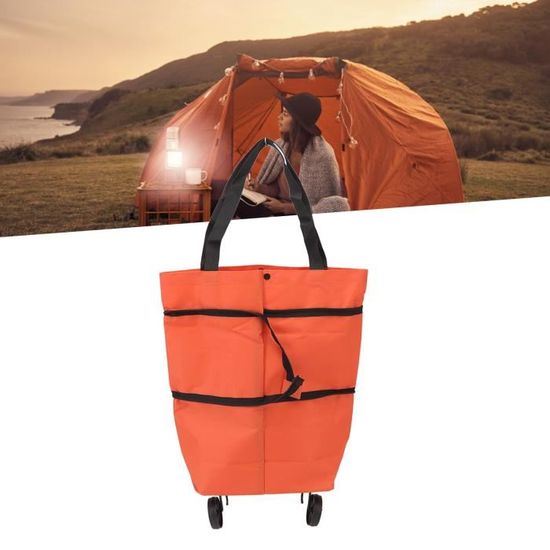 Chariot De Courses Pliable – Tissu Oxford – Porte Jusqu’à 55 Kg – Compact Et Pratique