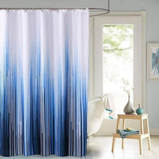 Rideau De Douche PEVA Anti-moisissure | 183x183 Cm Avec 12 Crochets | Étanche Et Sans PVC