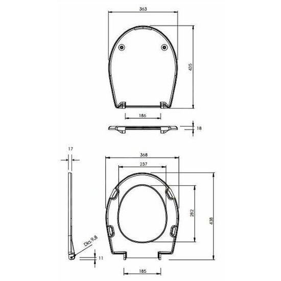 Abattant WC Forme D Universel en Thermodur AquaWise Céramique Anti-jaunissement,Cuvette Toilette Abattant WC Forme D Universel en Thermodur AquaWise Céramique Anti-jaunissement,Cuvette Toilette